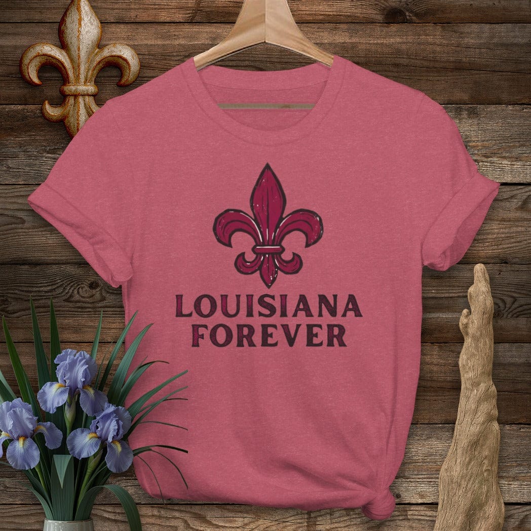 S / Heather Cardinal Louisiana Louisiana Forever T-Shirt by Laissez Faire Wear