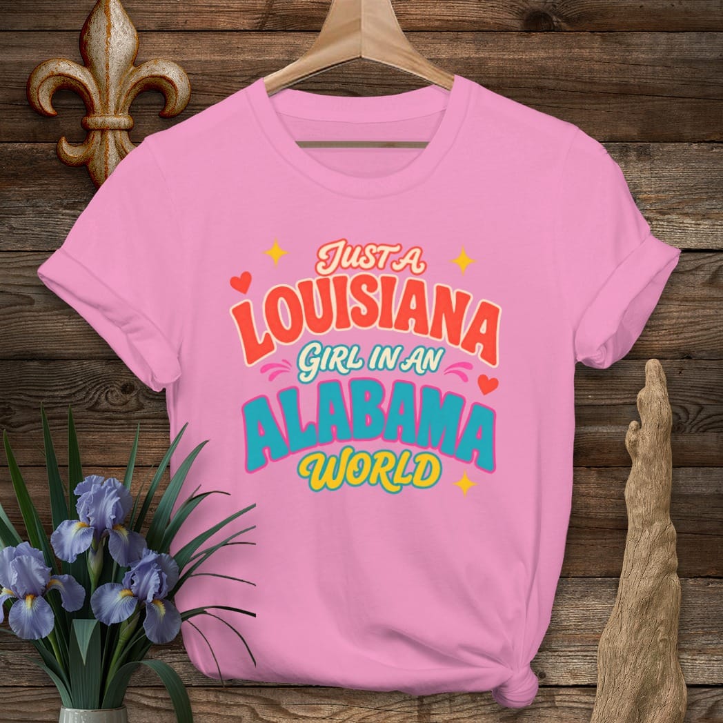 S / Azalea Louisiana Louisiana Girl in Alabama T-Shirt by Laissez Faire Wear