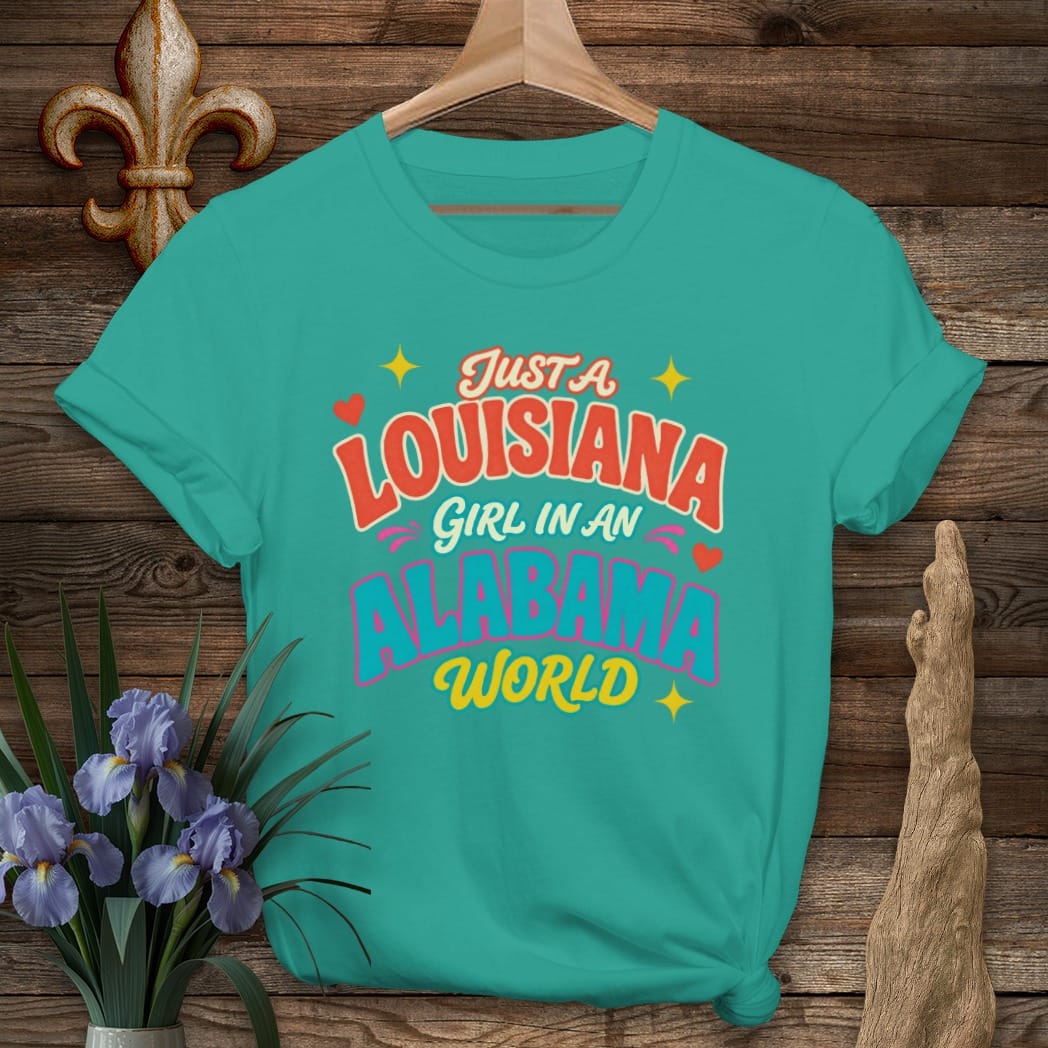 S / Jade Dome Louisiana Louisiana Girl in Alabama T-Shirt by Laissez Faire Wear