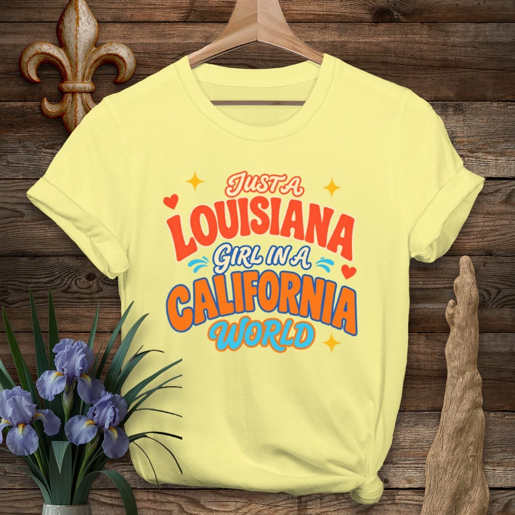 S / Cornsilk Louisiana Louisiana Girl in California T-Shirt by Laissez Faire Wear
