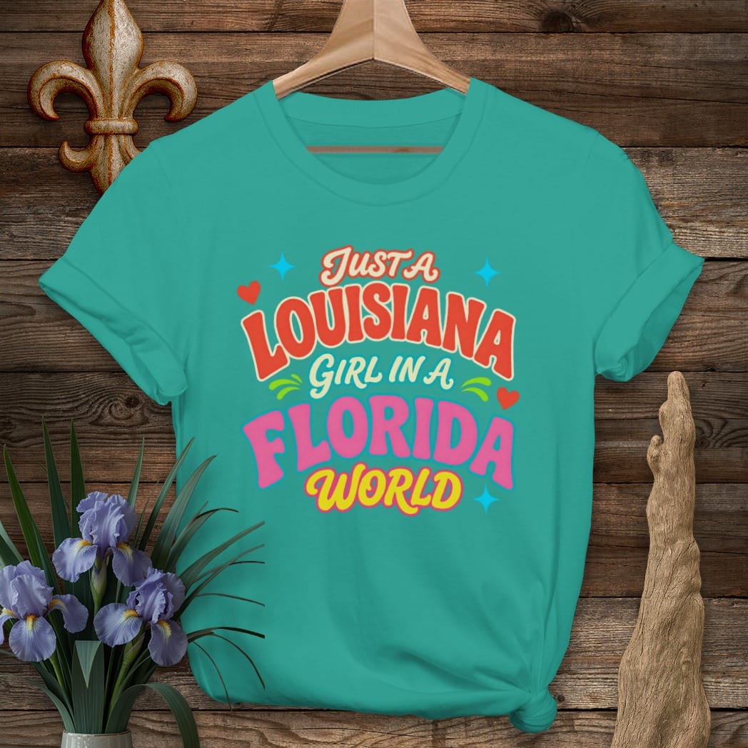 S / Jade Dome Louisiana Louisiana Girl in Florida T-Shirt by Laissez Faire Wear