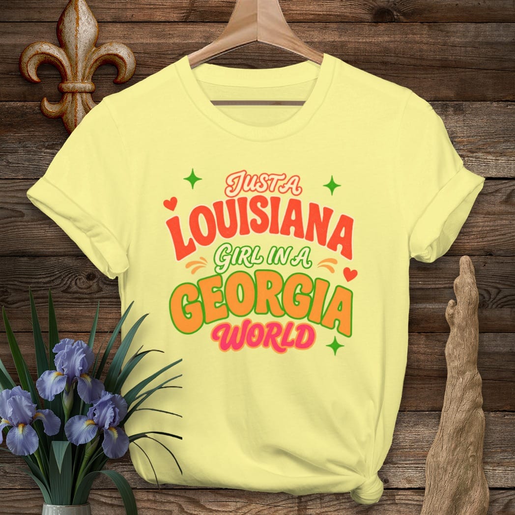 S / Cornsilk Louisiana Louisiana Girl in Georgia T-Shirt by Laissez Faire Wear