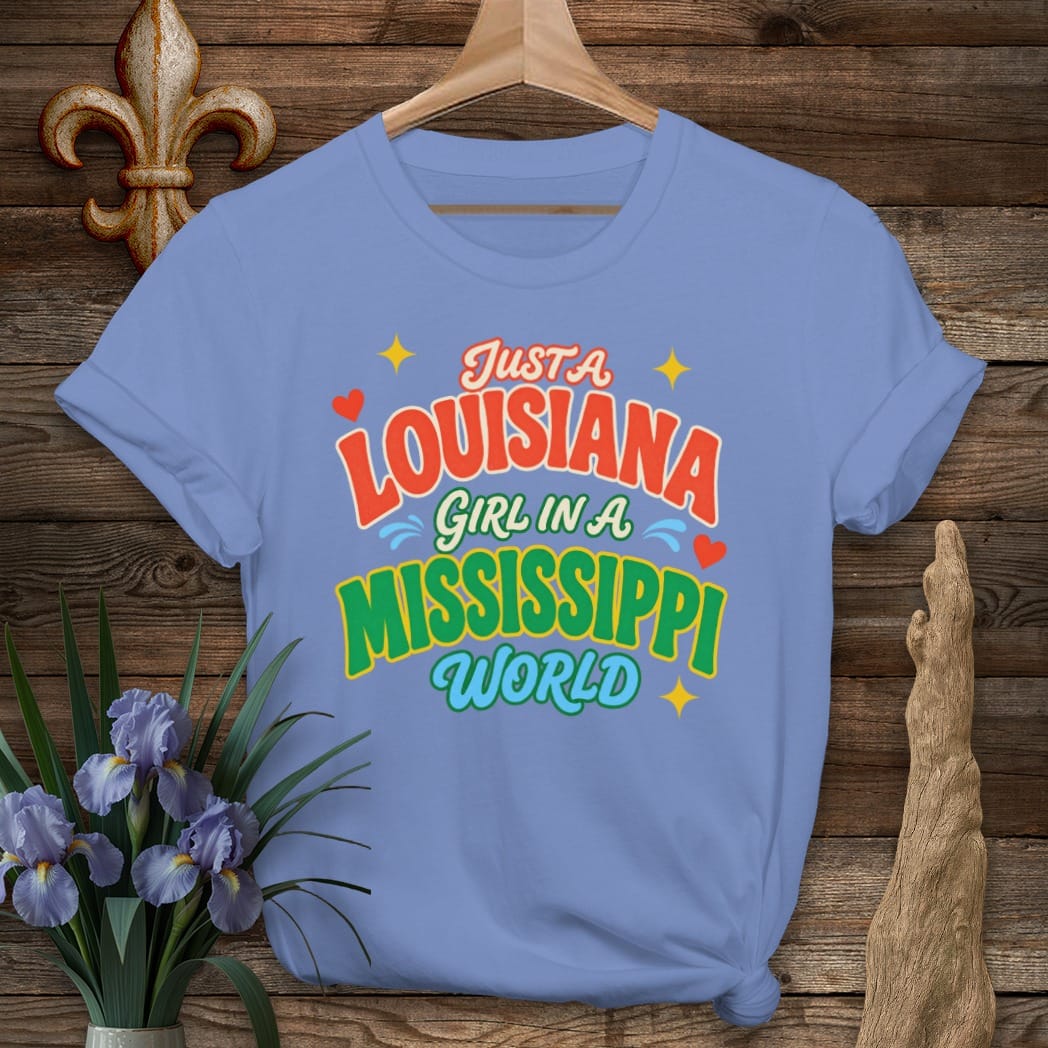 S / Iris Louisiana Louisiana Girl in Mississippi T-Shirt by Laissez Faire Wear