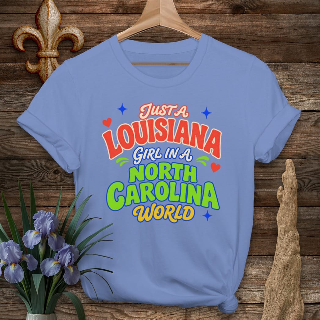 S / Iris Louisiana Louisiana Girl in North Carolina T-Shirt by Laissez Faire Wear
