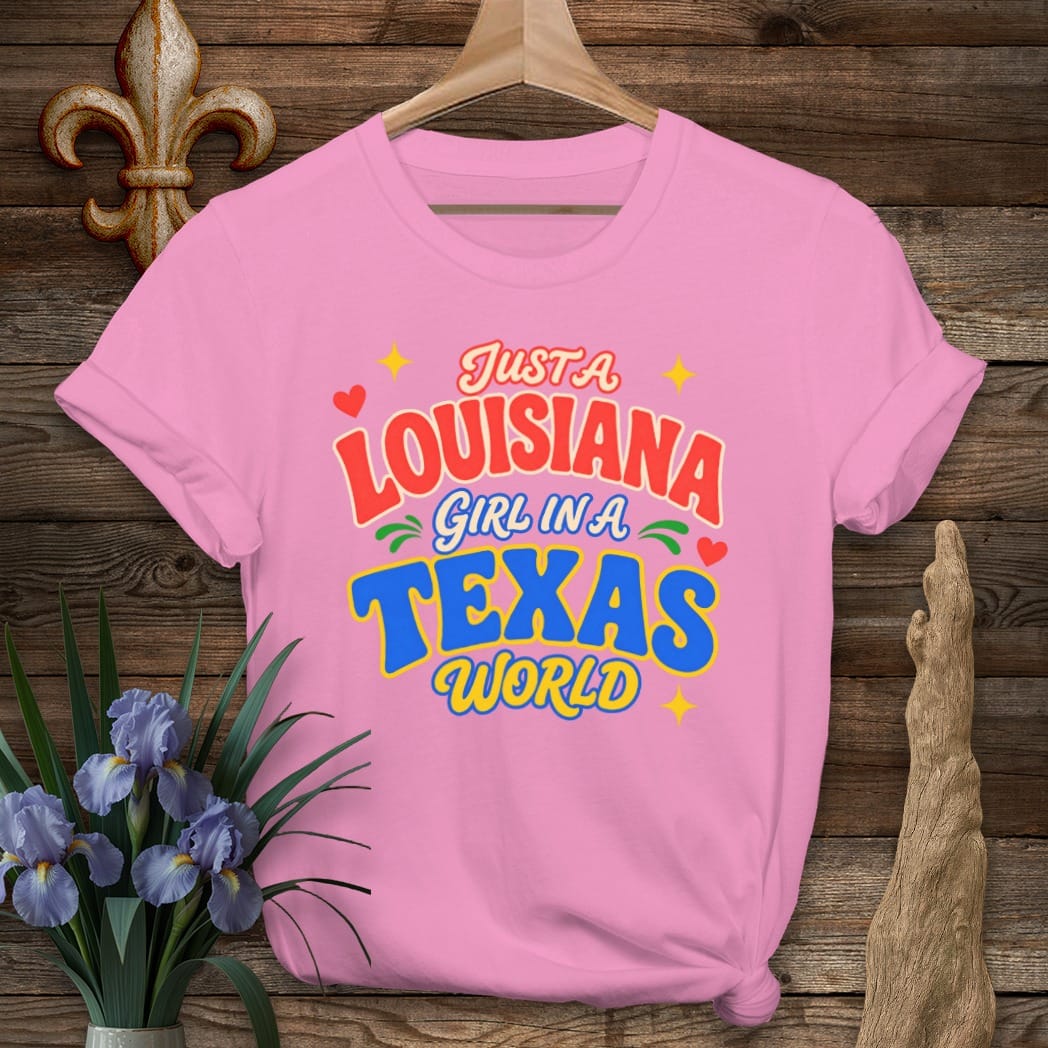 S / Azalea Louisiana Louisiana Girl in Texas T-Shirt by Laissez Faire Wear