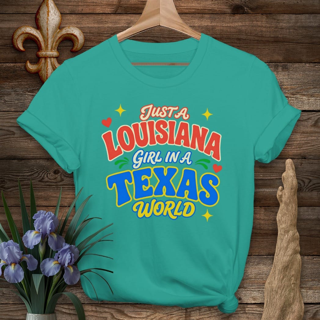 S / Jade Dome Louisiana Louisiana Girl in Texas T-Shirt by Laissez Faire Wear