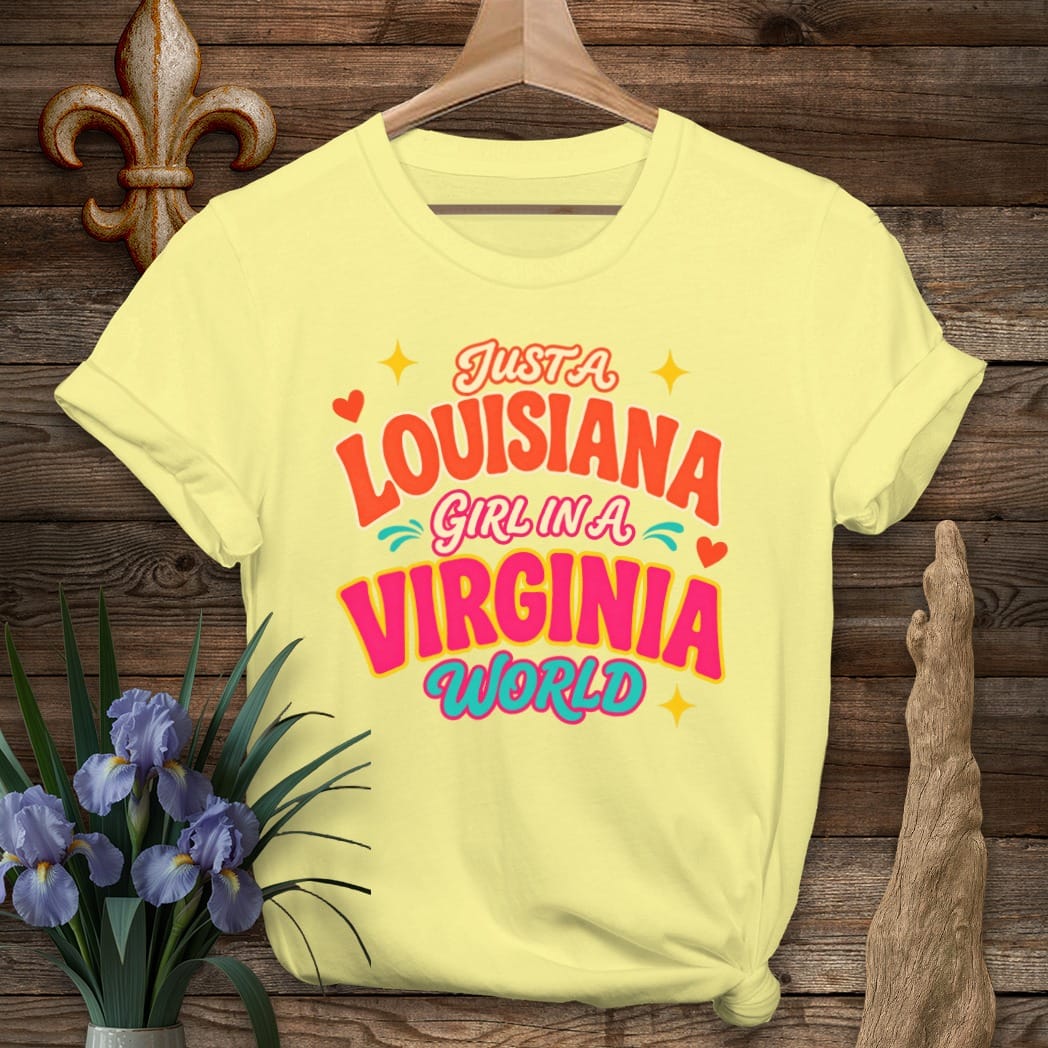S / Cornsilk Louisiana Louisiana Girl in Virginia T-Shirt by Laissez Faire Wear