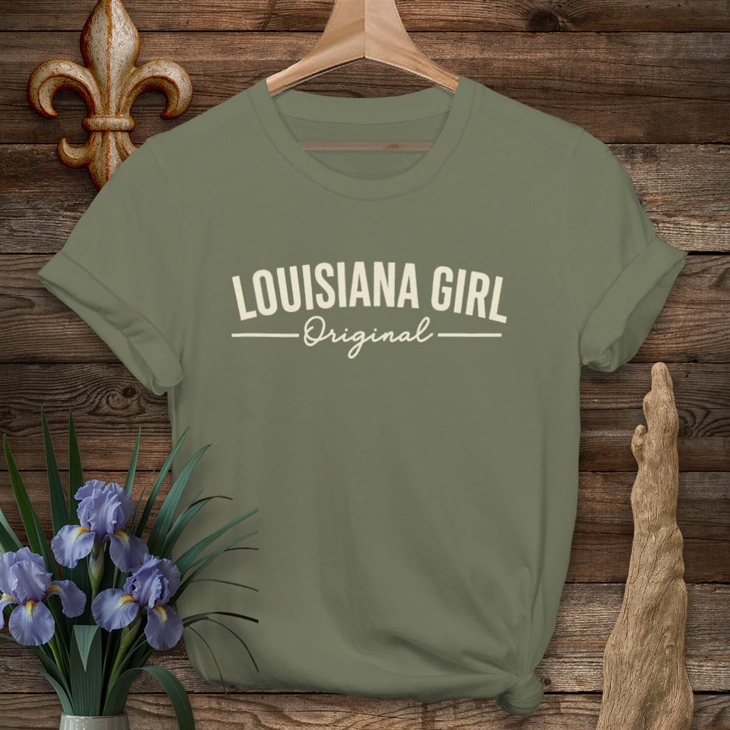 Military Green / S Louisiana Louisiana Girl Original T-Shirt by Laissez Faire Wear