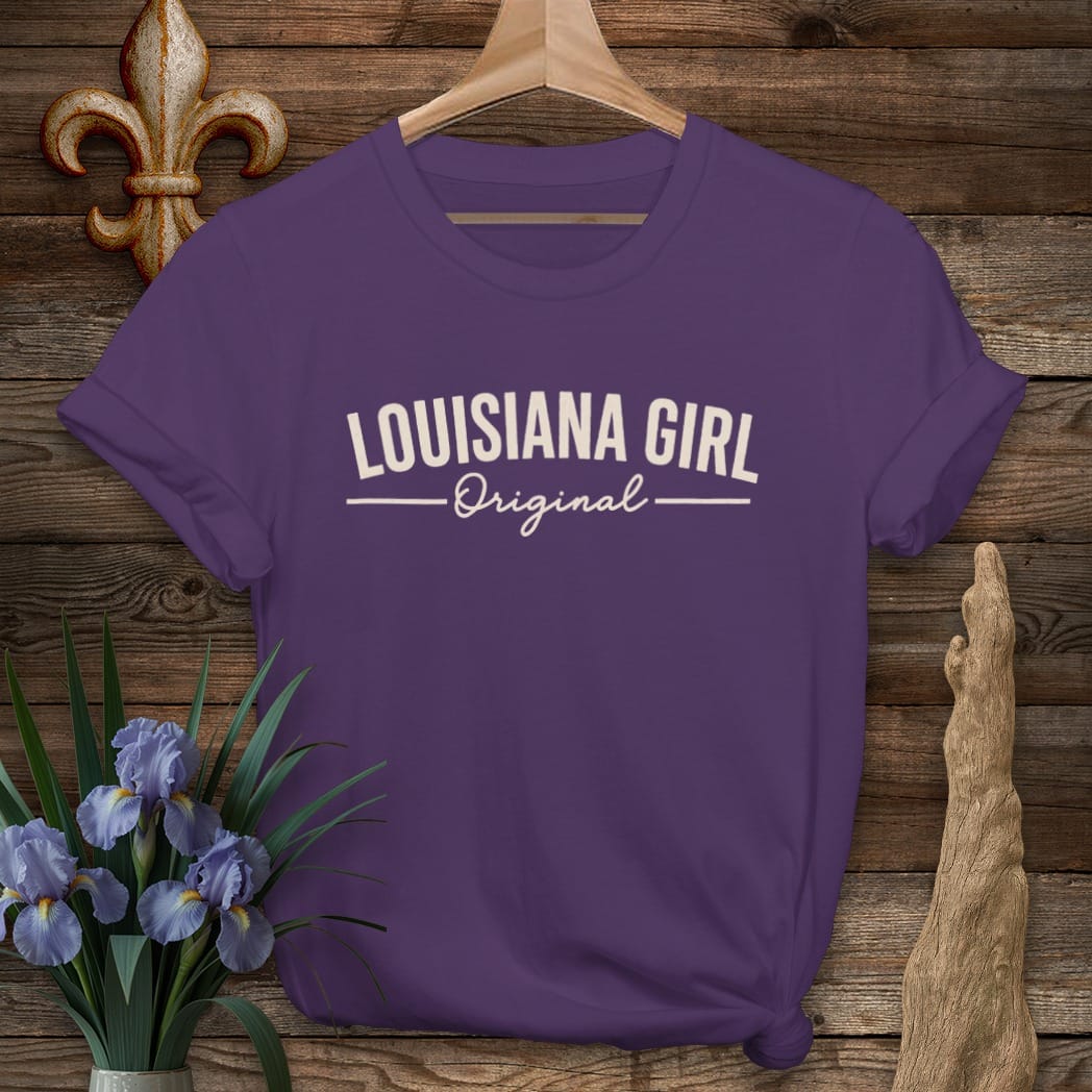 Purple / S Louisiana Louisiana Girl Original T-Shirt by Laissez Faire Wear