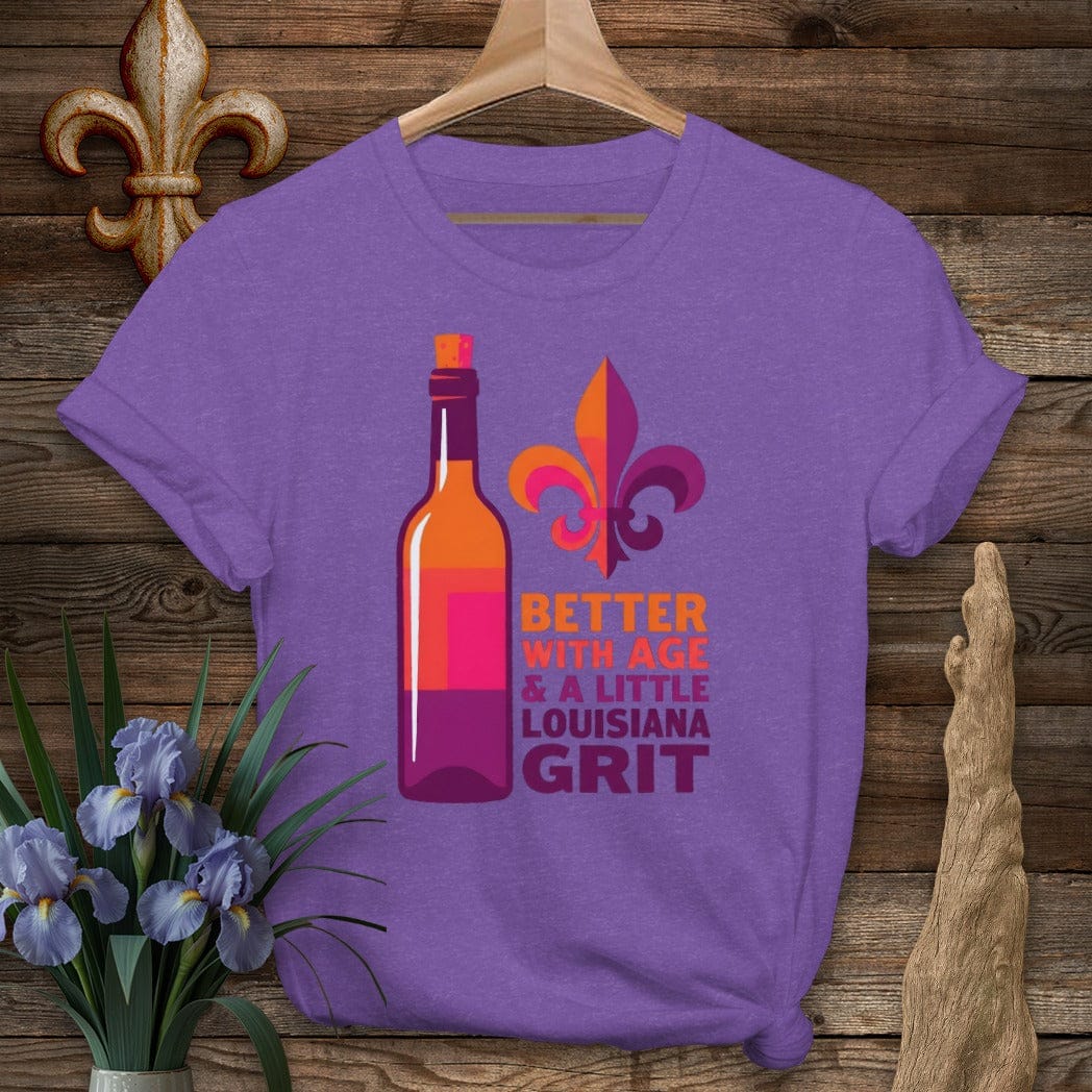 S / Heather Purple Louisiana Louisiana Grit & Wine T-Shirt by Laissez Faire Wear