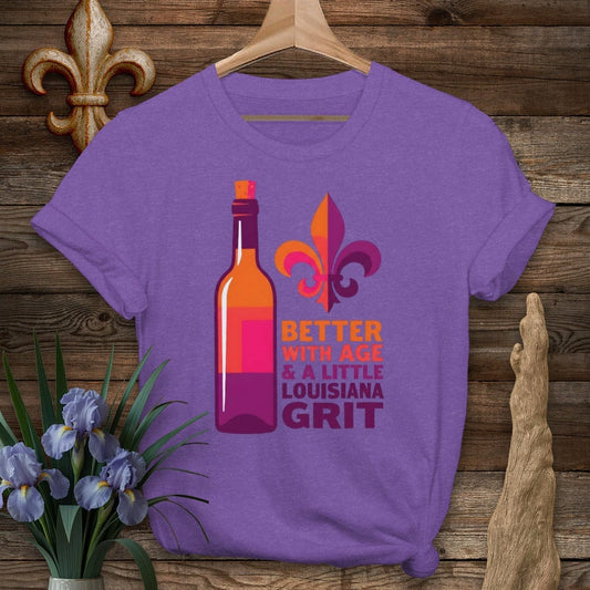 S / Heather Purple Louisiana Louisiana Grit & Wine T-Shirt by Laissez Faire Wear