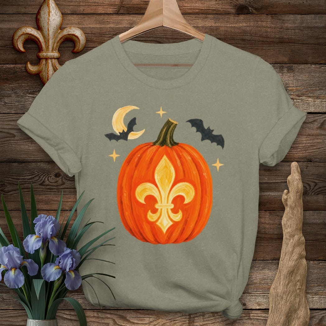S / Heather Military Green Louisiana Louisiana Halloween T-Shirt by Laissez Faire Wear