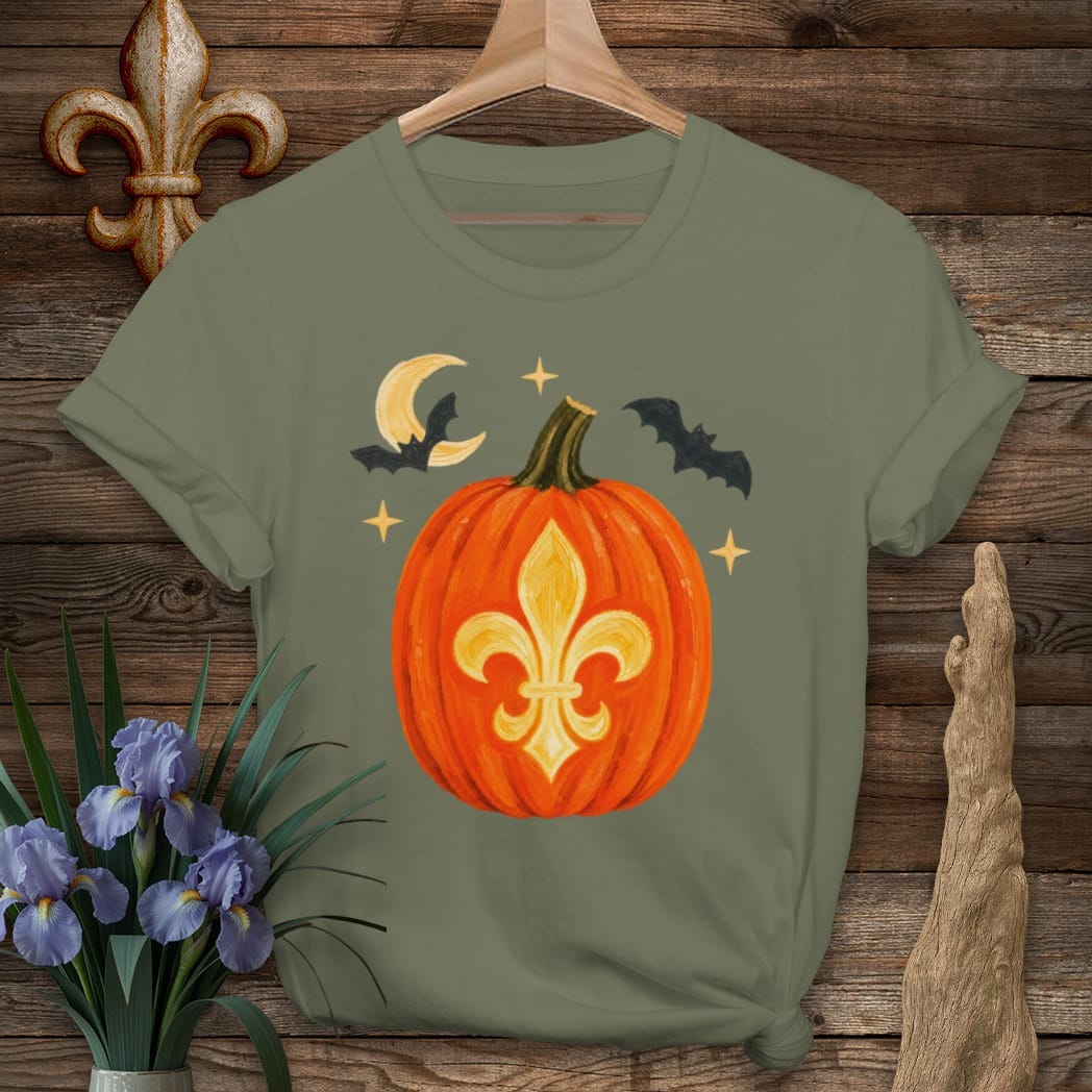 S / Military Green Louisiana Louisiana Halloween T-Shirt by Laissez Faire Wear