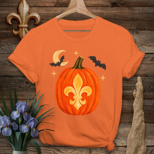 S / Orange Louisiana Louisiana Halloween T-Shirt by Laissez Faire Wear