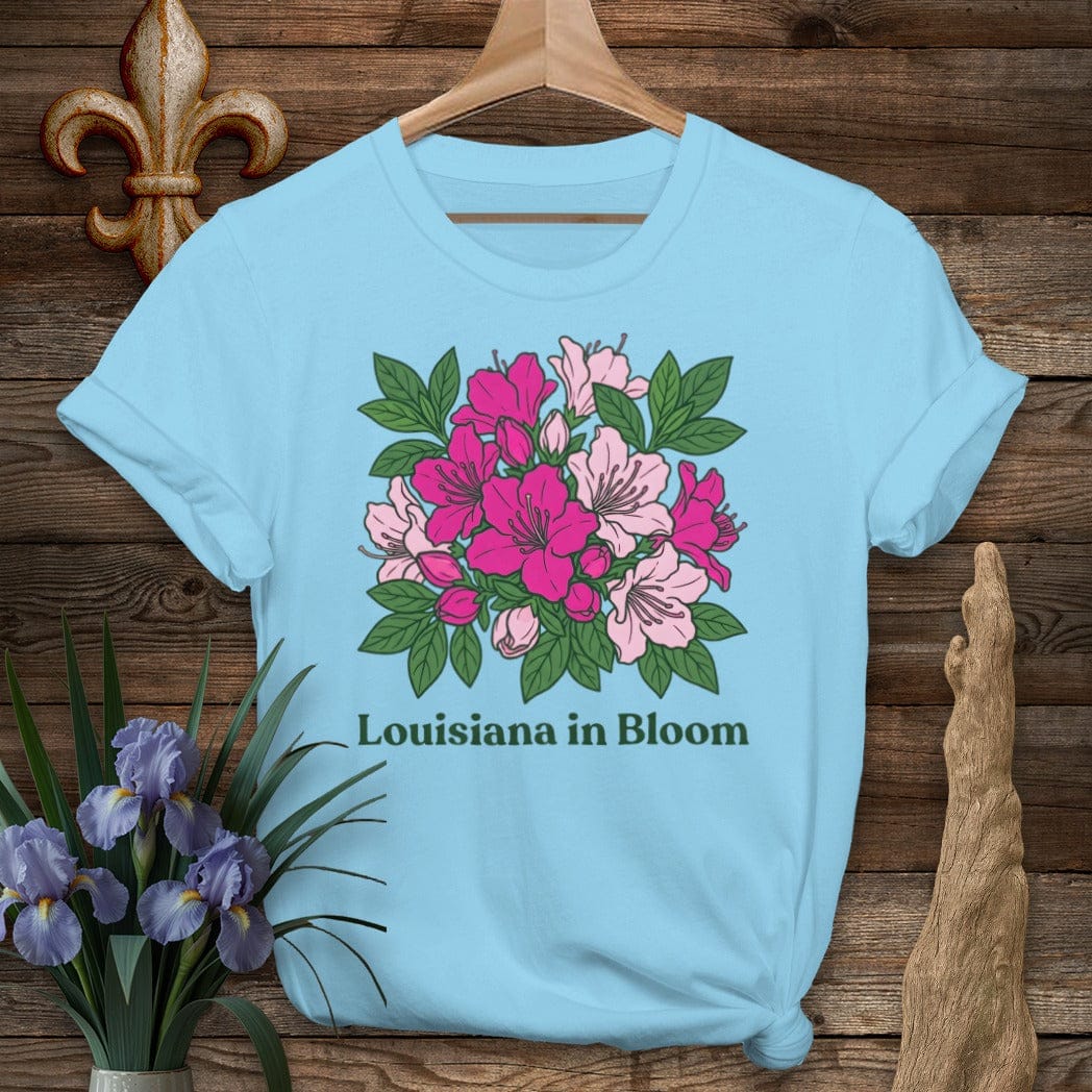 S / Sky Louisiana Louisiana in Bloom Floral T-Shirt by Laissez Faire Wear