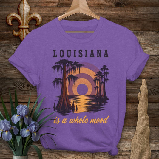 S / Heather Purple Louisiana Louisiana is a Mood T-Shirt by Laissez Faire Wear