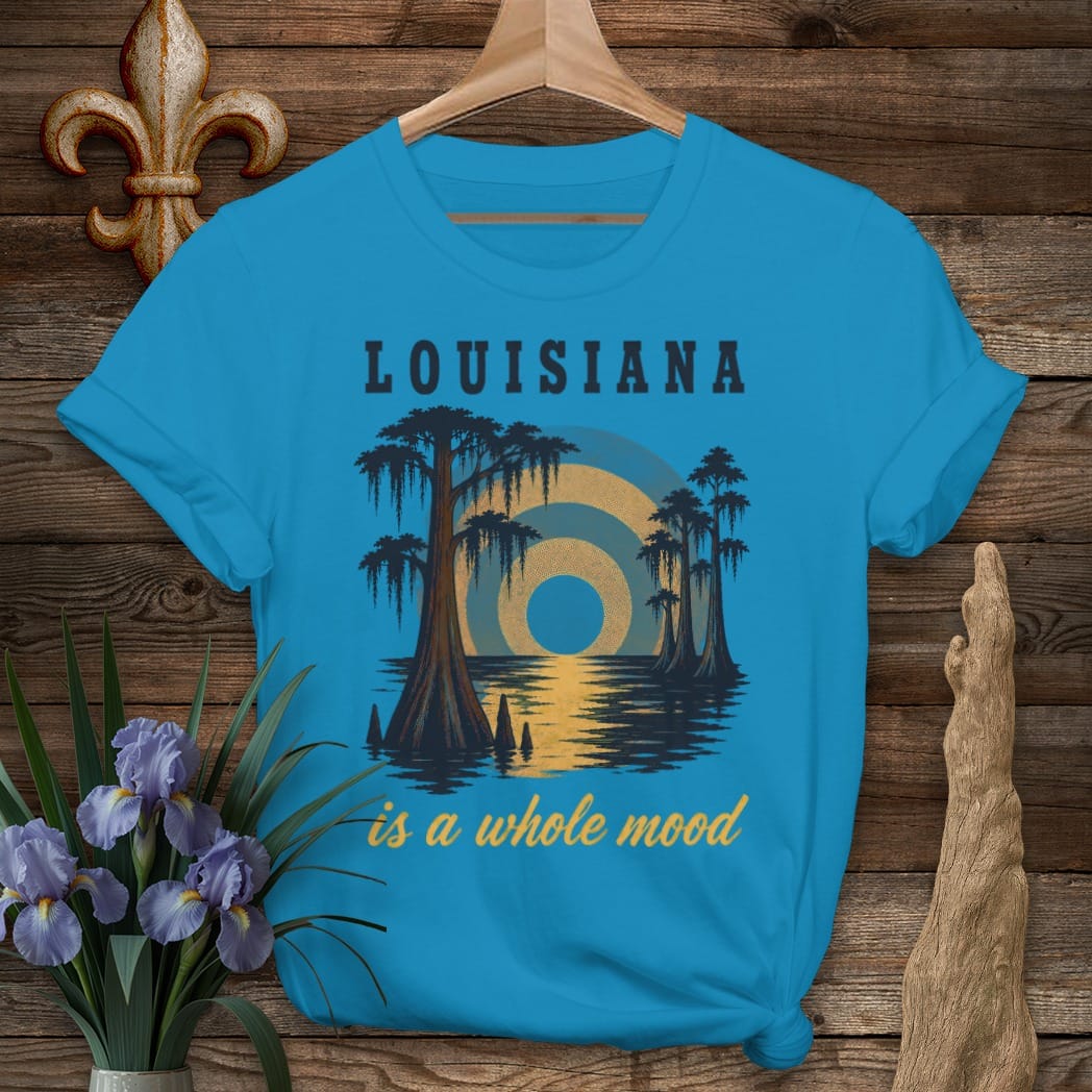 S / Sapphire Louisiana Louisiana is a Mood T-Shirt by Laissez Faire Wear