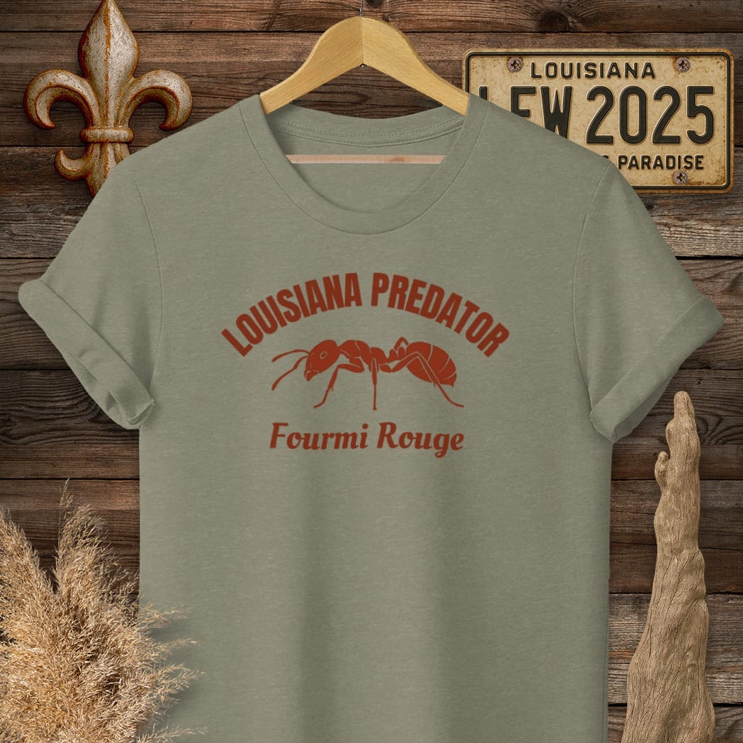 S / Heather Military Green Louisiana Louisiana Predator T-Shirt by Laissez Faire Wear