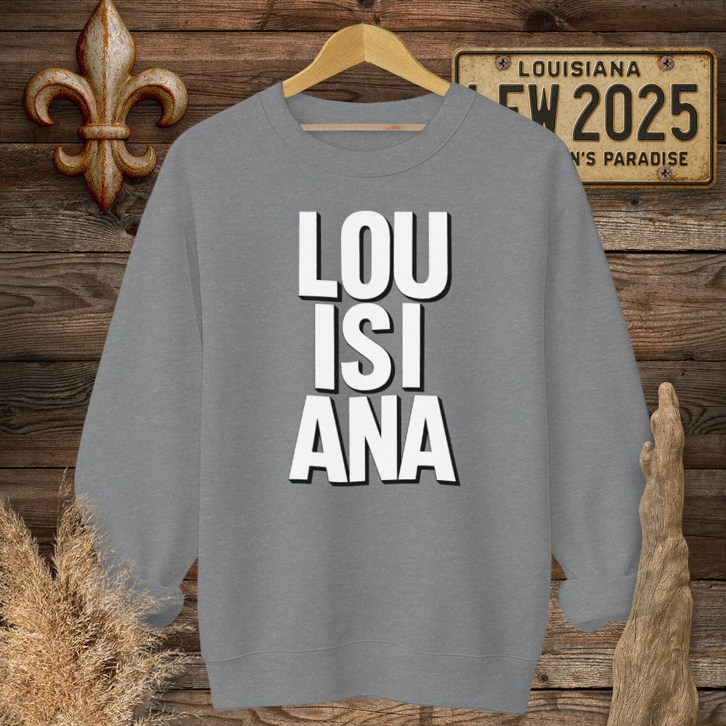 S / Graphite Heather Louisiana Louisiana Pride - Bold Sweatshirt by Laissez Faire Wear