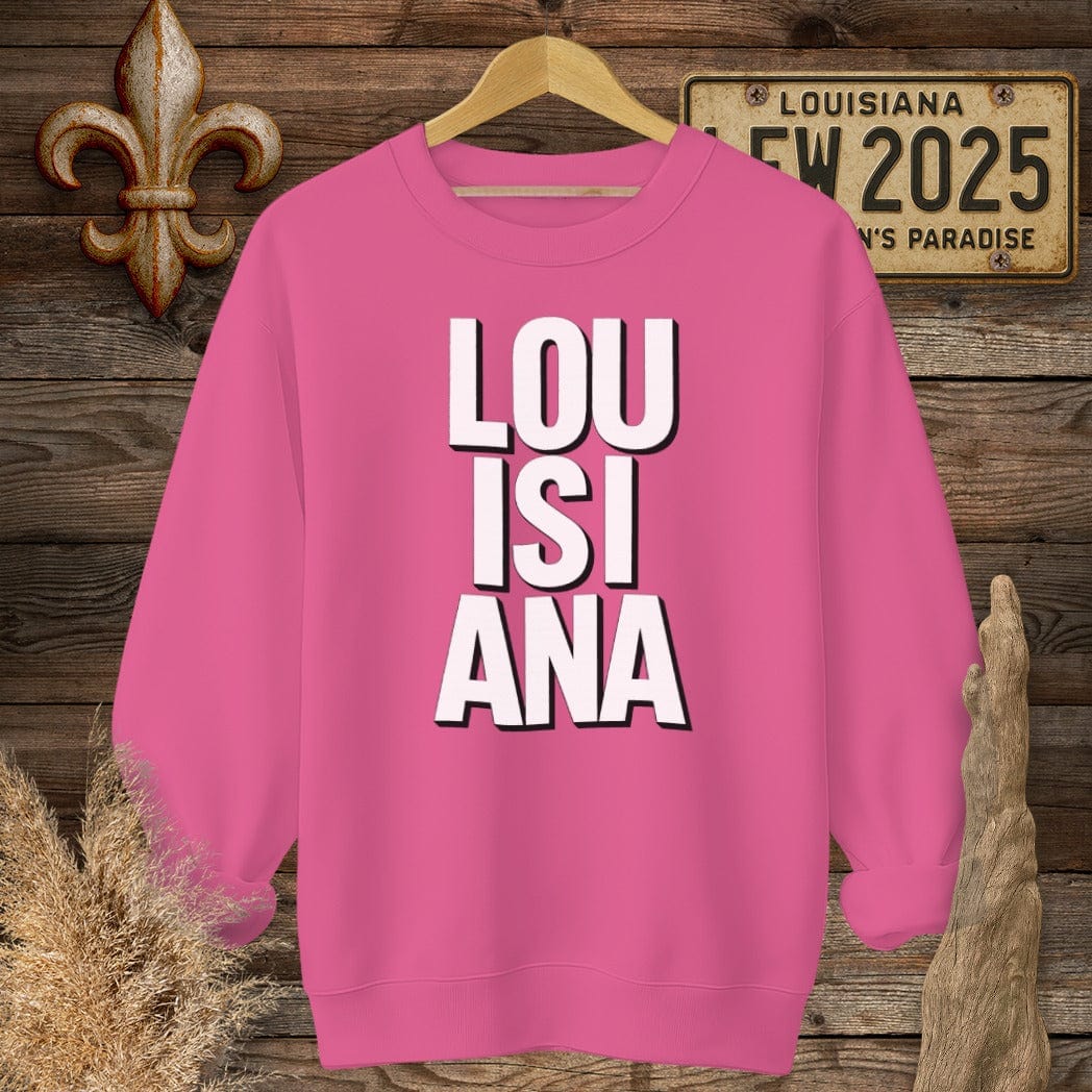 S / Heliconia Louisiana Louisiana Pride - Bold Sweatshirt by Laissez Faire Wear