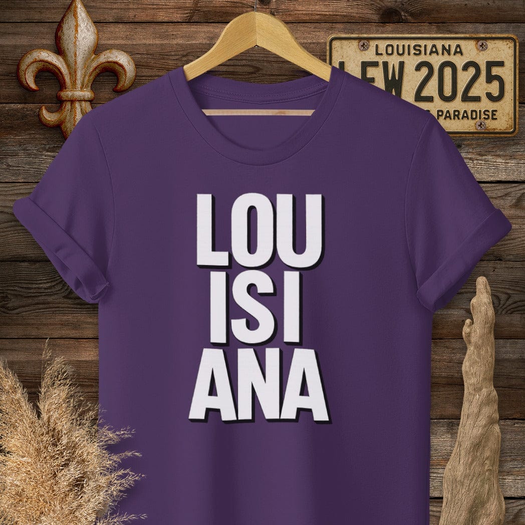 S / Purple Louisiana Louisiana Pride - Bold T-Shirt by Laissez Faire Wear