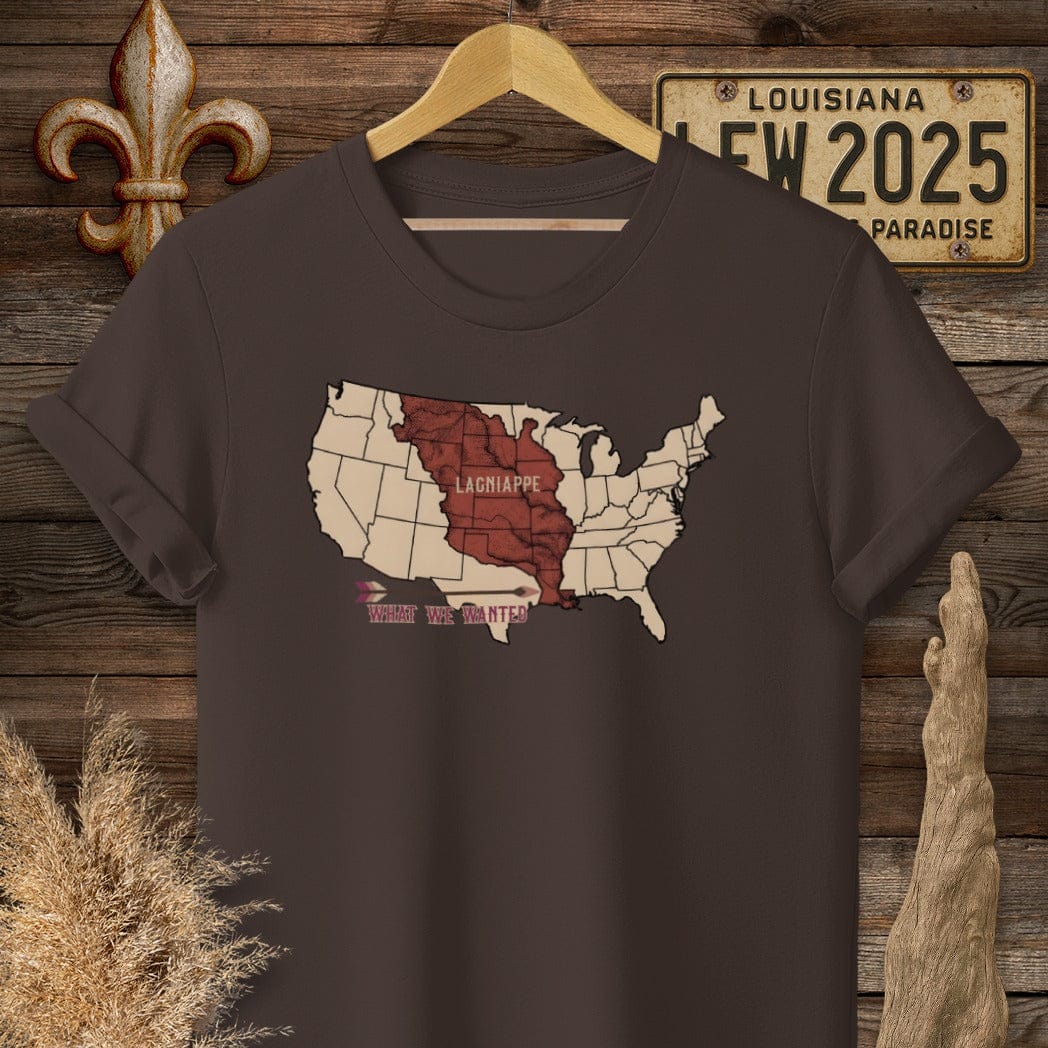 S / Dark Chocolate Louisiana Louisiana Purchase T-Shirt by Laissez Faire Wear