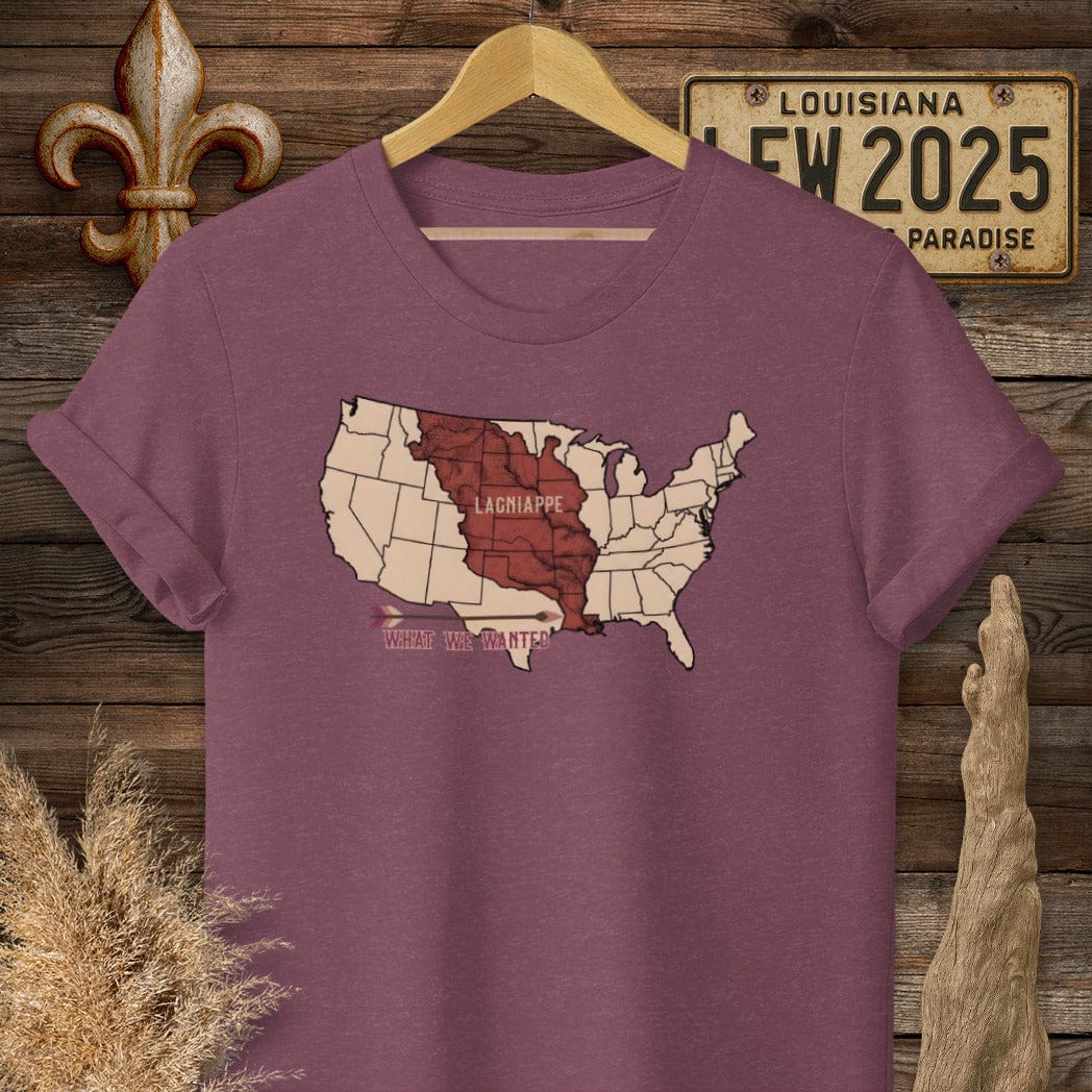 S / Heather Maroon Louisiana Louisiana Purchase T-Shirt by Laissez Faire Wear