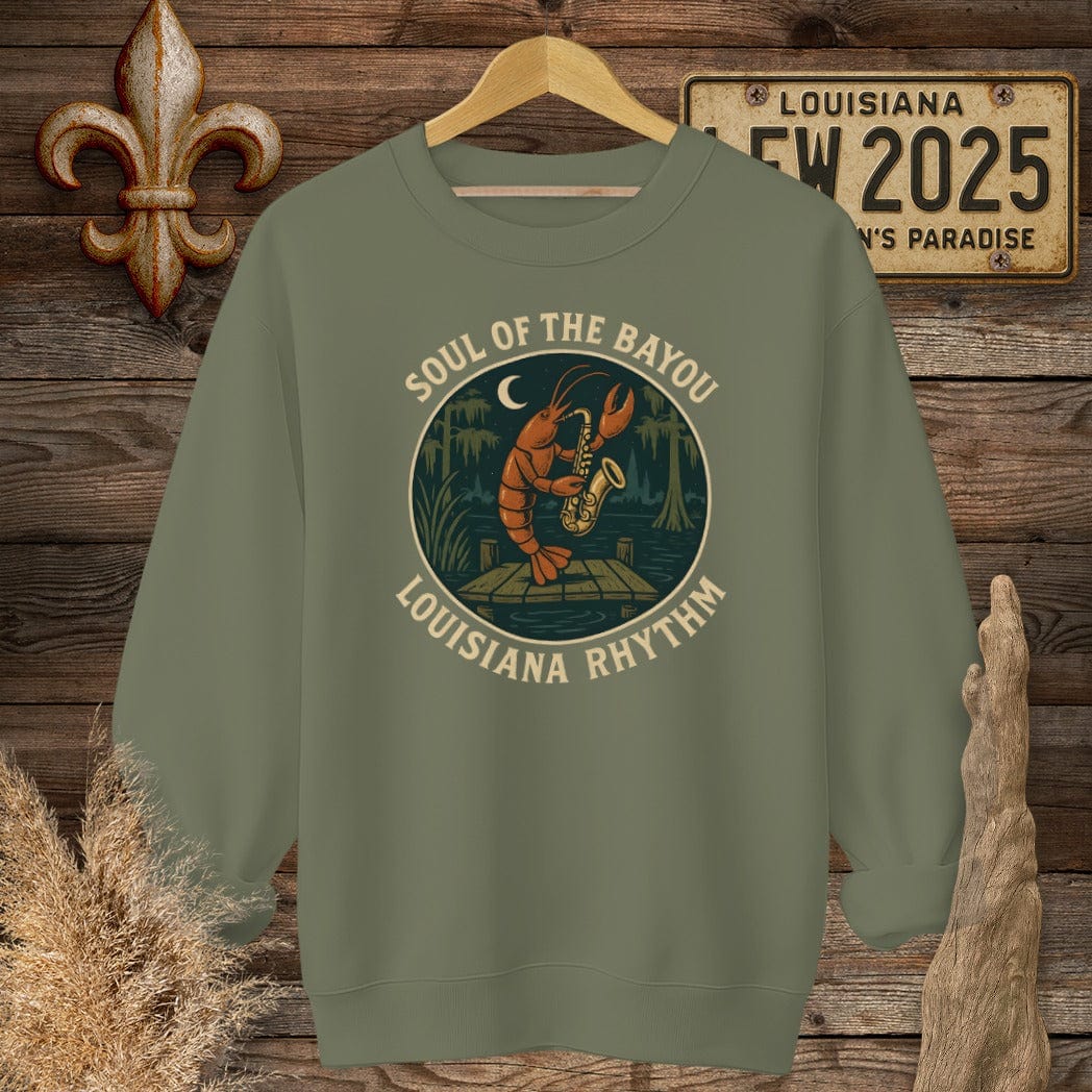 S / Military Green Louisiana Louisiana Rhythm Sweatshirt by Laissez Faire Wear