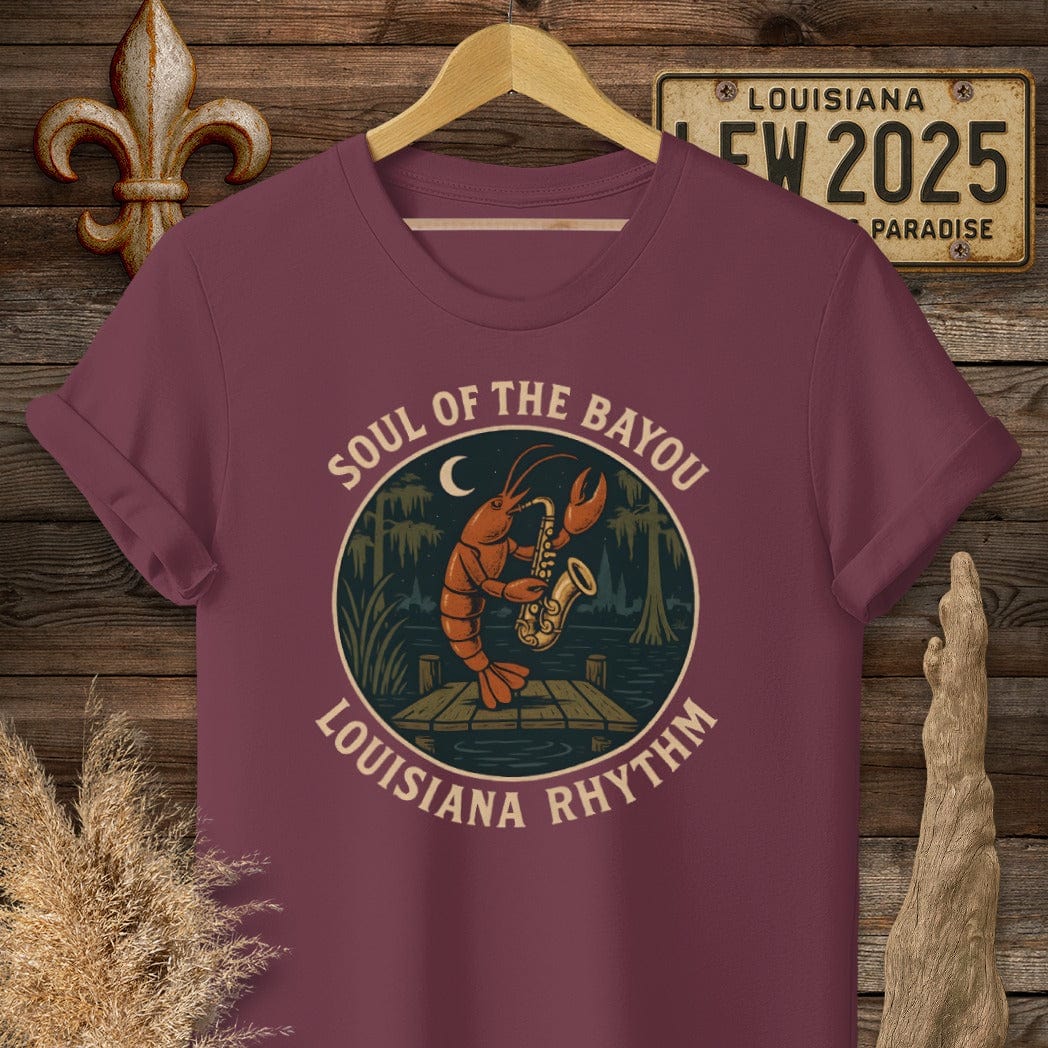 S / Maroon Louisiana Louisiana Rhythm T-Shirt by Laissez Faire Wear
