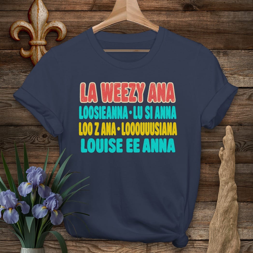 Navy / S Louisiana Louisiana Roll Call T-Shirt by Laissez Faire Wear