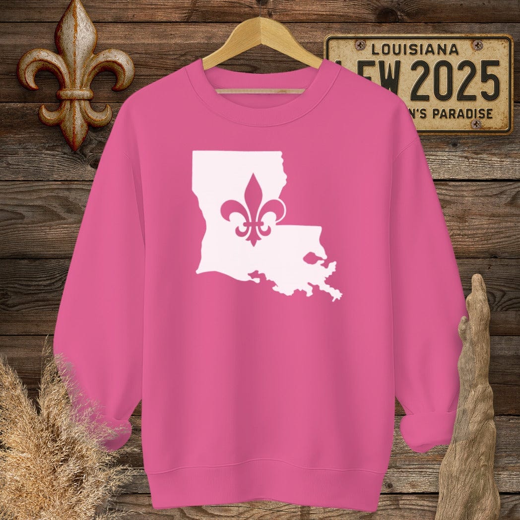S / Heliconia Louisiana Louisiana State Pride Sweatshirt by Laissez Faire Wear