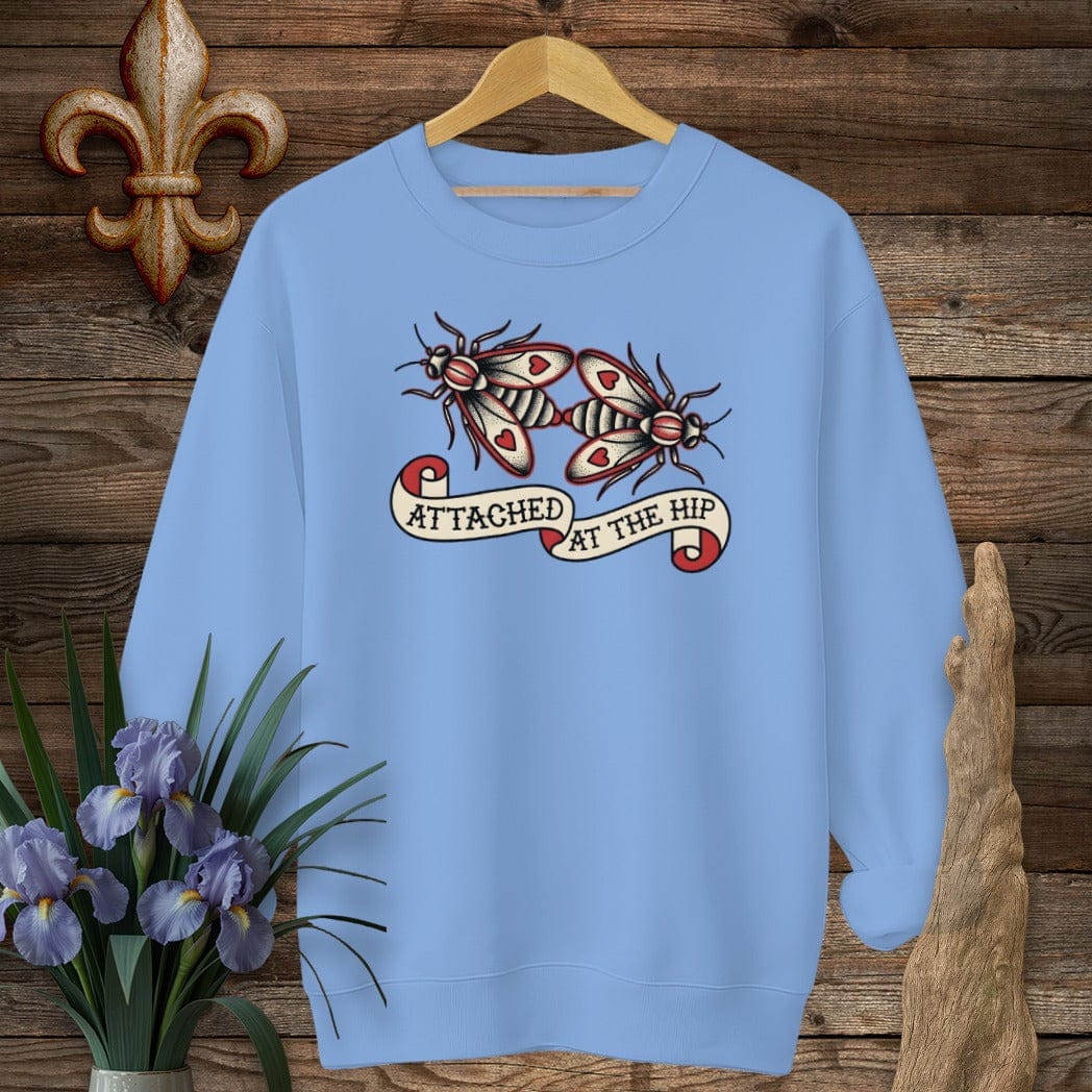 S / Carolina Blue Louisiana Love Bugs Sweatshirt by Laissez Faire Wear