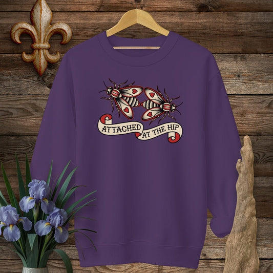 S / Purple Louisiana Love Bugs Sweatshirt by Laissez Faire Wear