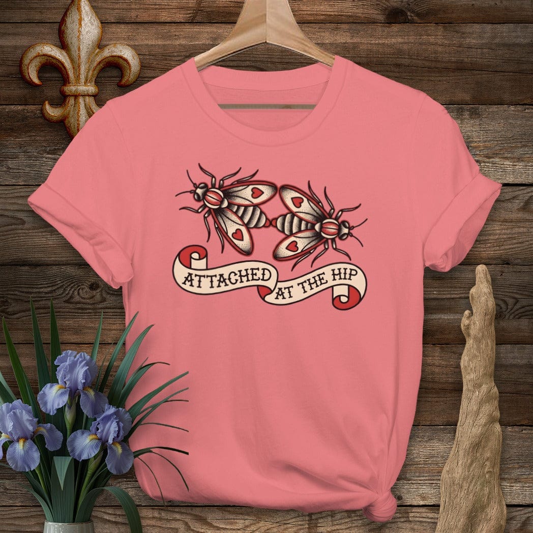 S / Coral Silk Louisiana Love Bugs T-Shirt by Laissez Faire Wear