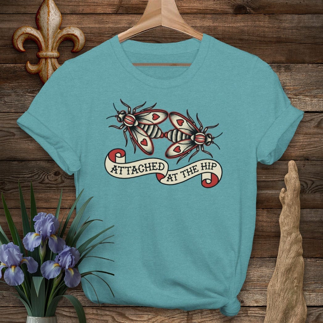 S / Heather Galapagos Blue Louisiana Love Bugs T-Shirt by Laissez Faire Wear