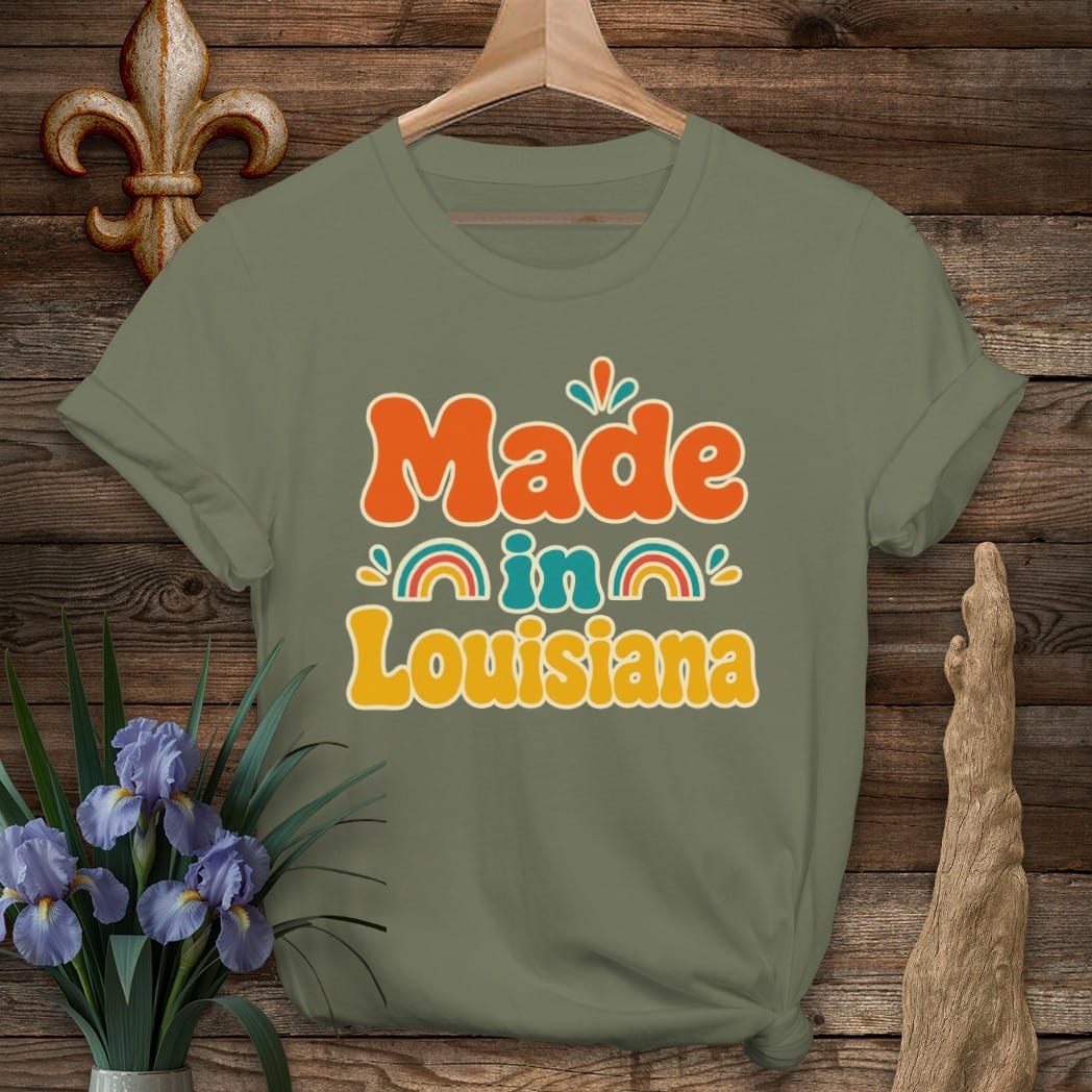 Military Green / S Louisiana Made in Louisiana Groovy T-Shirt by Laissez Faire Wear