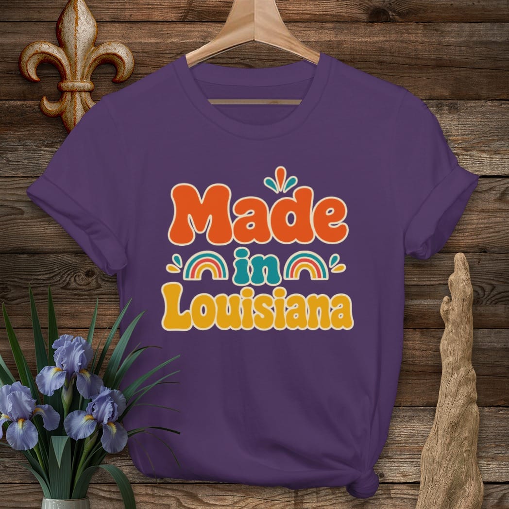 Purple / S Louisiana Made in Louisiana Groovy T-Shirt by Laissez Faire Wear
