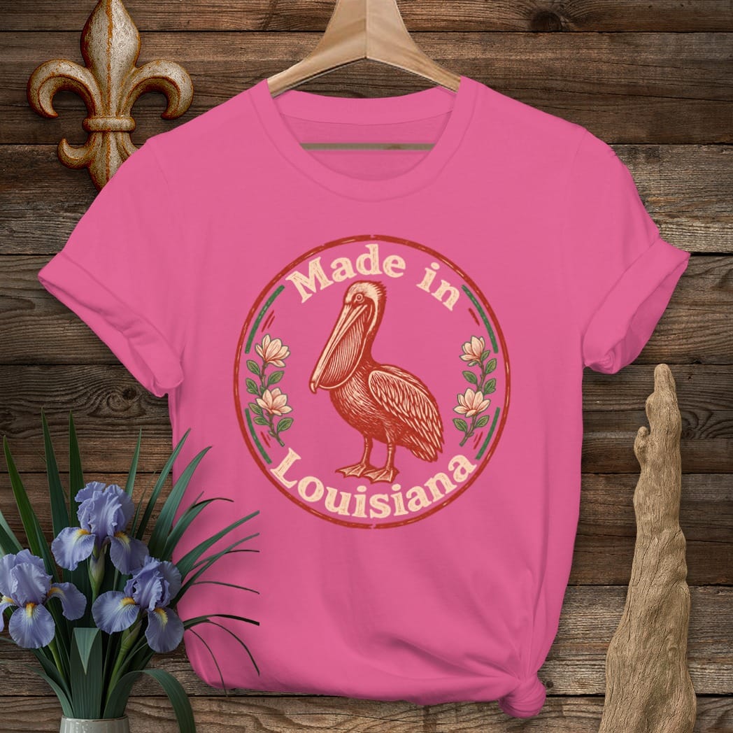 Heliconia / S Louisiana Made in Louisiana Pelican Seal T-Shirt by Laissez Faire Wear