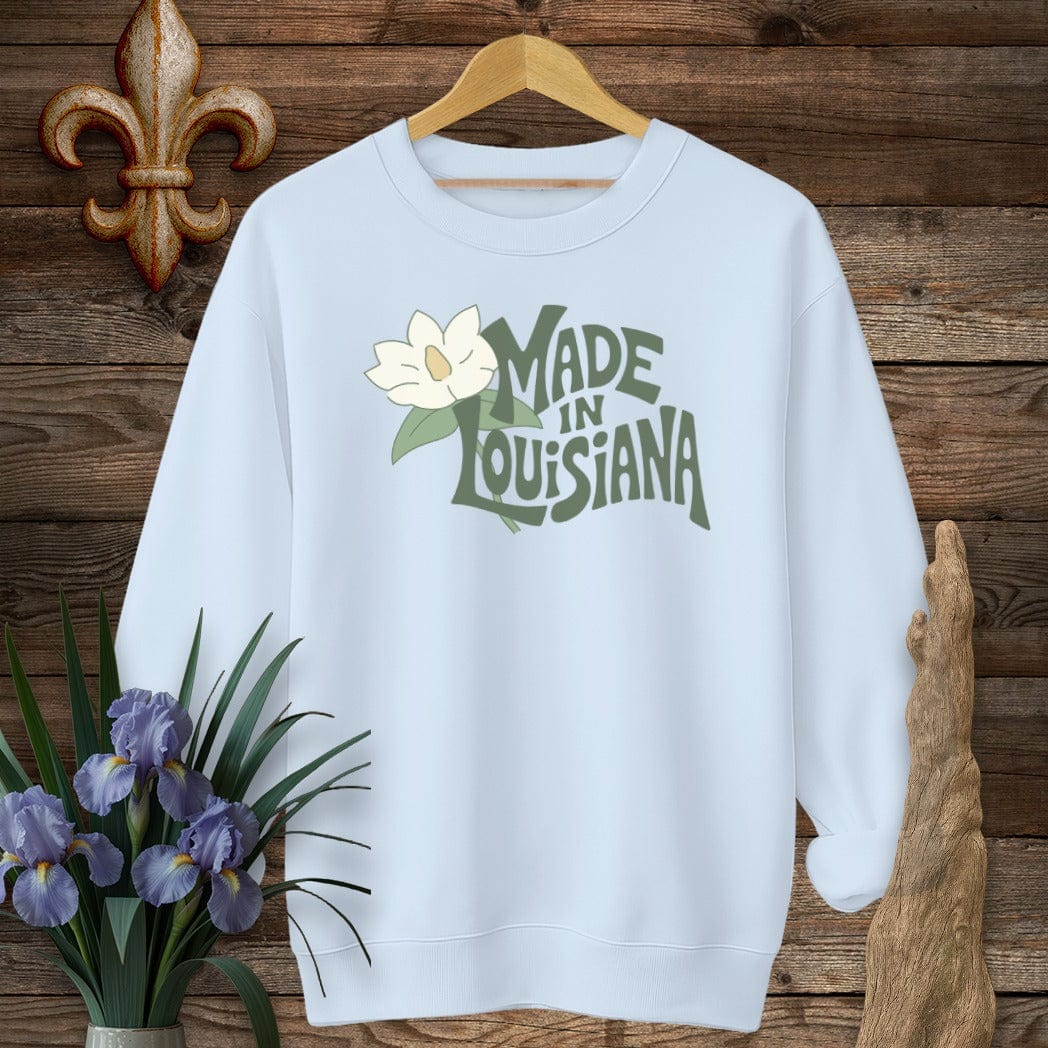 S / Light Blue Louisiana Made in Louisiana Sweatshirt by Laissez Faire Wear