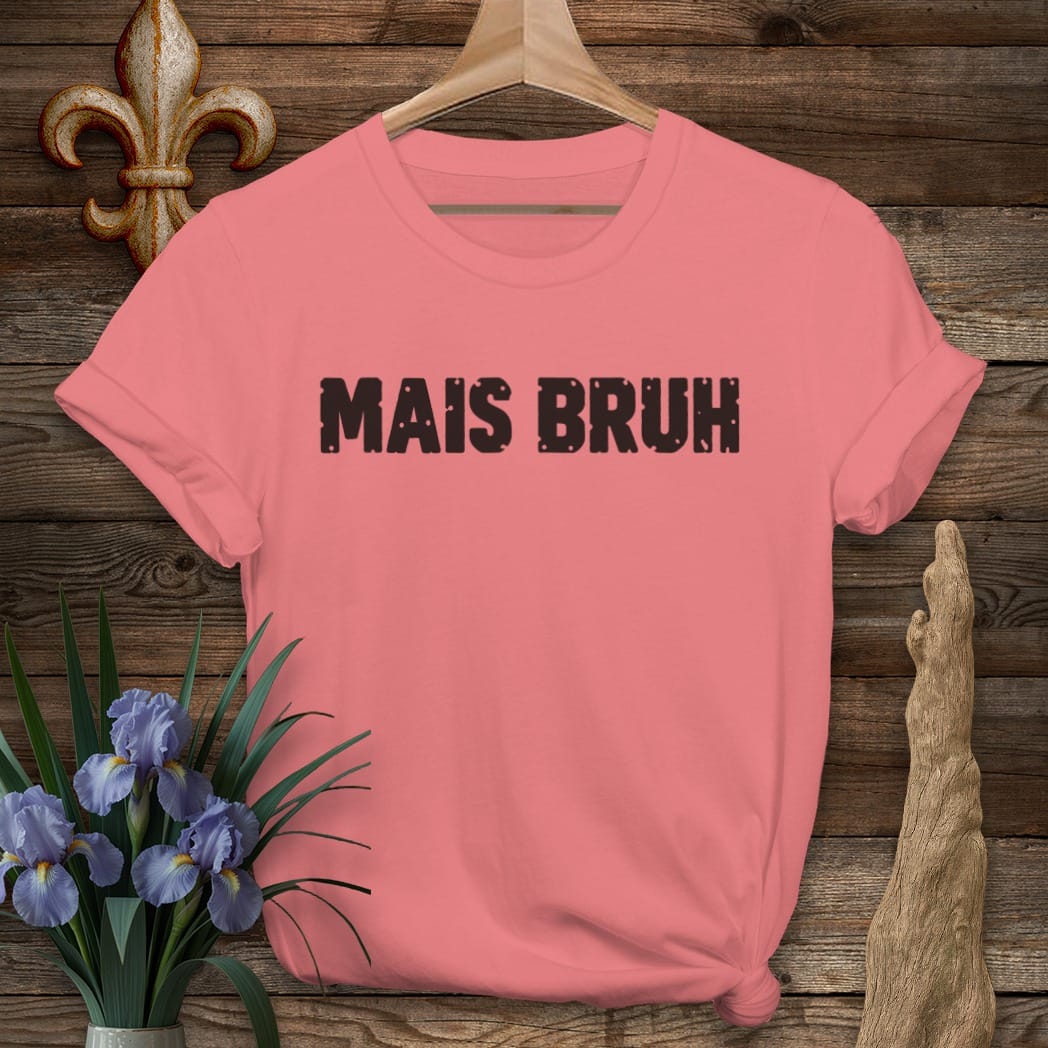 S / Coral Silk Louisiana Mais Bruh T-Shirt by Laissez Faire Wear