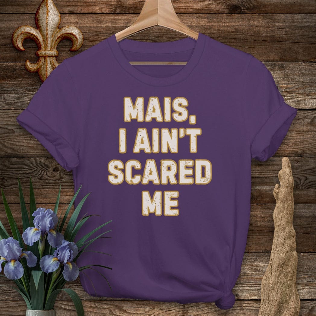 S / Purple Louisiana Mais, I Ain't Scared T-Shirt by Laissez Faire Wear