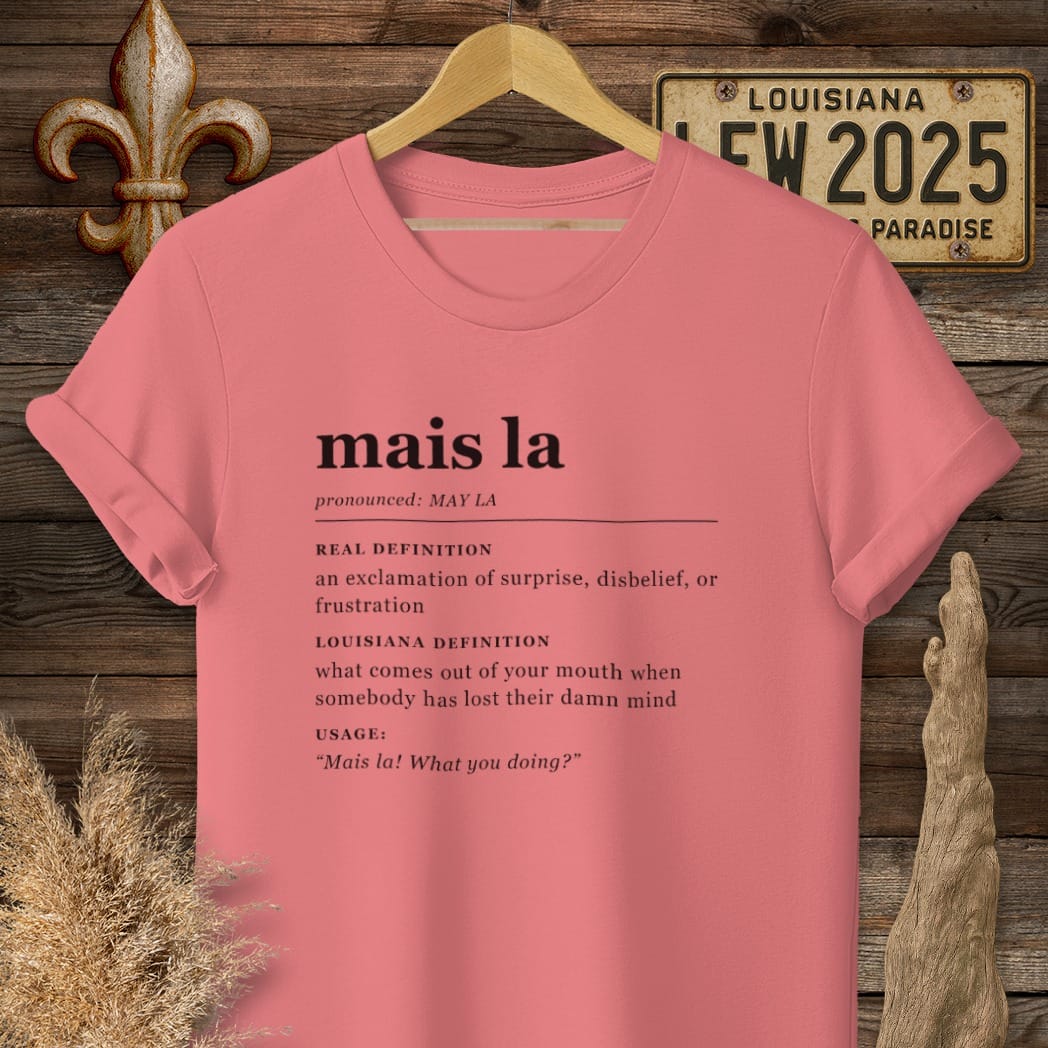 S / Coral Silk Louisiana Mais La Definition T-Shirt by Laissez Faire Wear