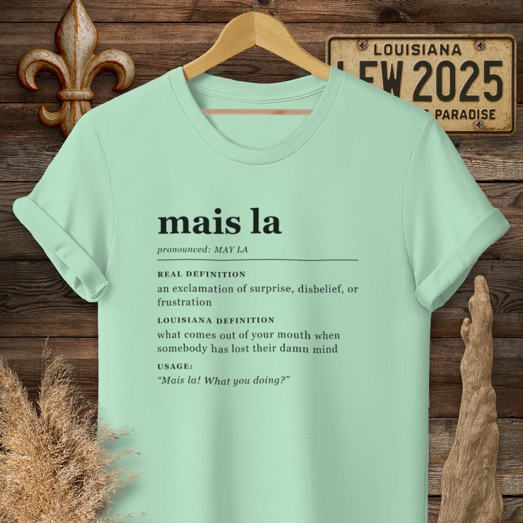 S / Mint Green Louisiana Mais La Definition T-Shirt by Laissez Faire Wear