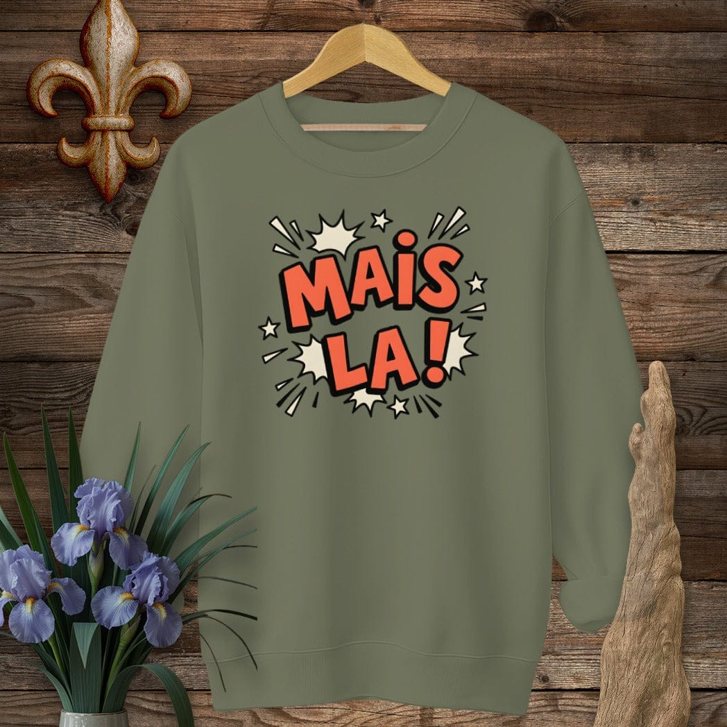 S / Military Green Louisiana Mais La Sweatshirt by Laissez Faire Wear