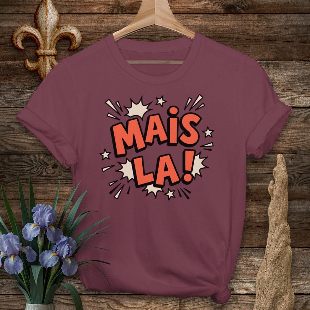 S / Maroon Louisiana Mais La T-Shirt by Laissez Faire Wear