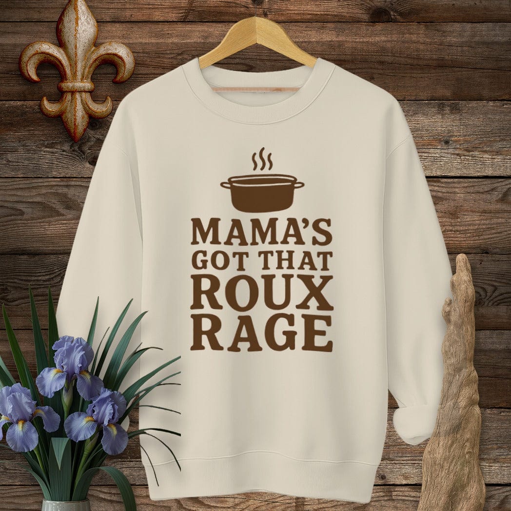 S / Sand Louisiana Mama's Got That Roux Rage Sweatshirt by Laissez Faire Wear