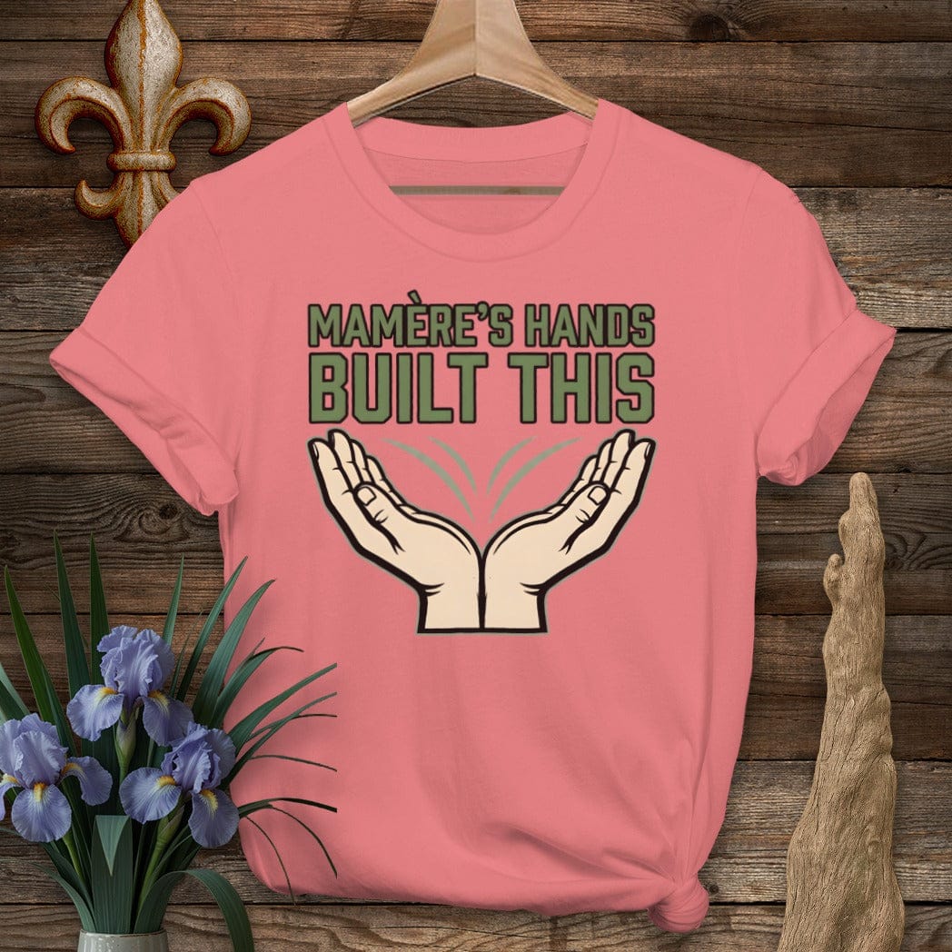 S / Coral Silk Louisiana Mamere's Hands T-Shirt by Laissez Faire Wear