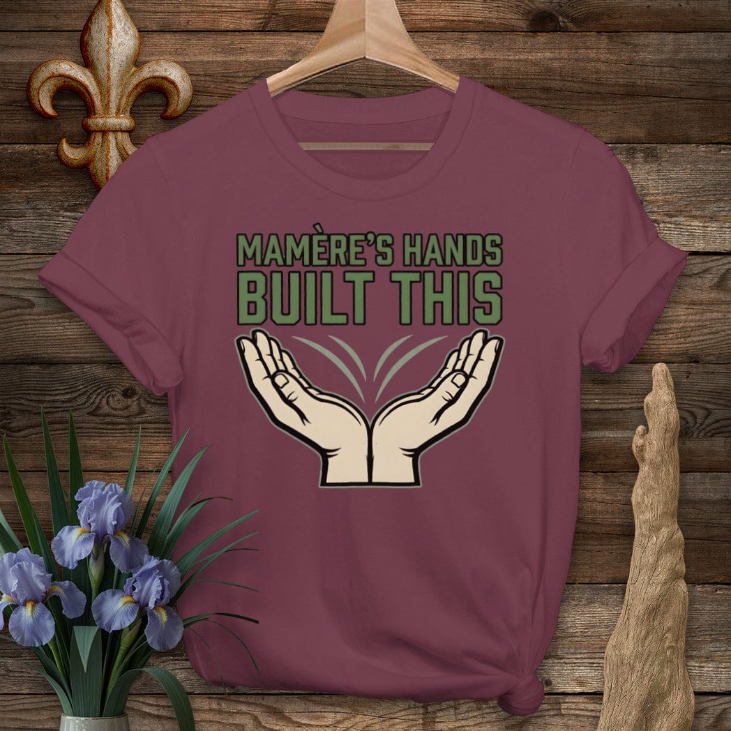 S / Maroon Louisiana Mamere's Hands T-Shirt by Laissez Faire Wear
