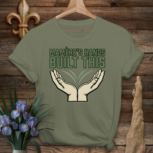 S / Military Green Louisiana Mamere's Hands T-Shirt by Laissez Faire Wear