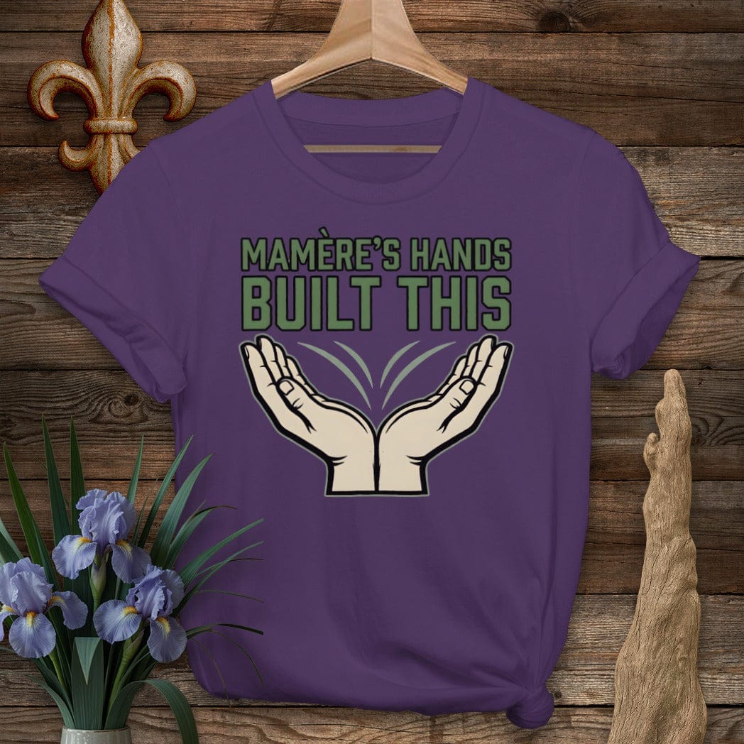 S / Purple Louisiana Mamere's Hands T-Shirt by Laissez Faire Wear